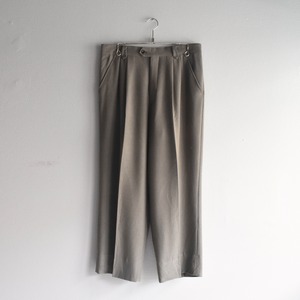 【VINTAGE】“Christian Dior” 80's~90's Double Tuck Herringbone Pattern Trousers