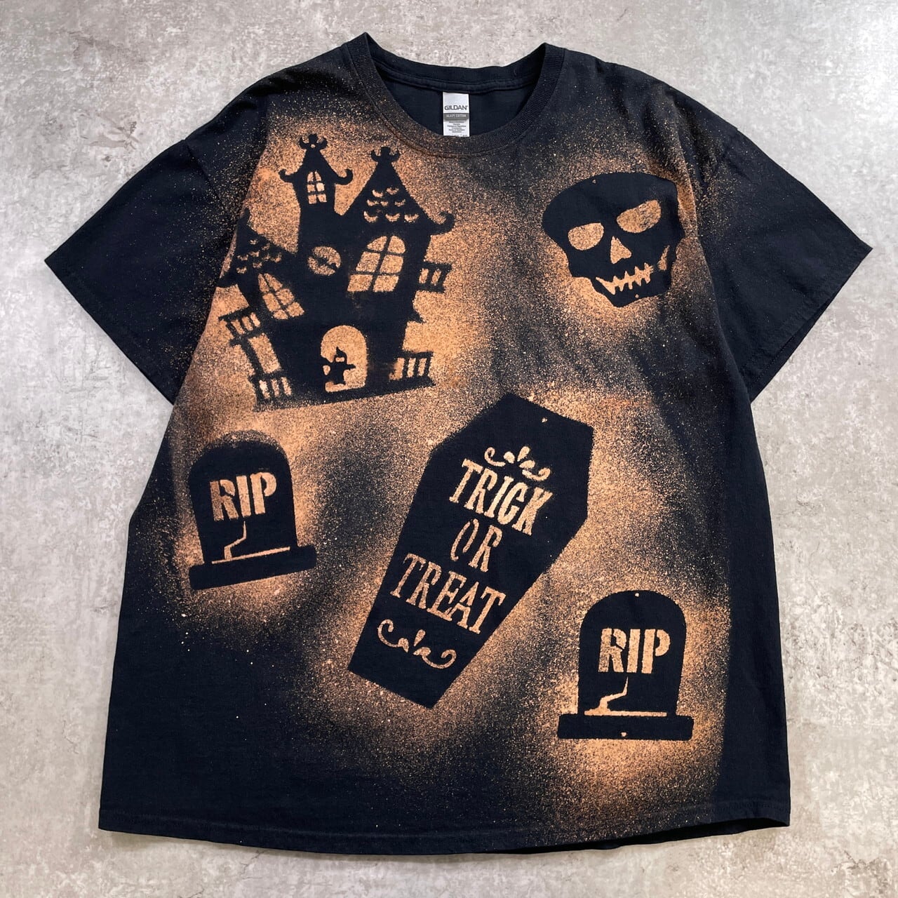 ハロウィン ホラー ブリーチ グラフィックTシャツ メンズXL スカル
