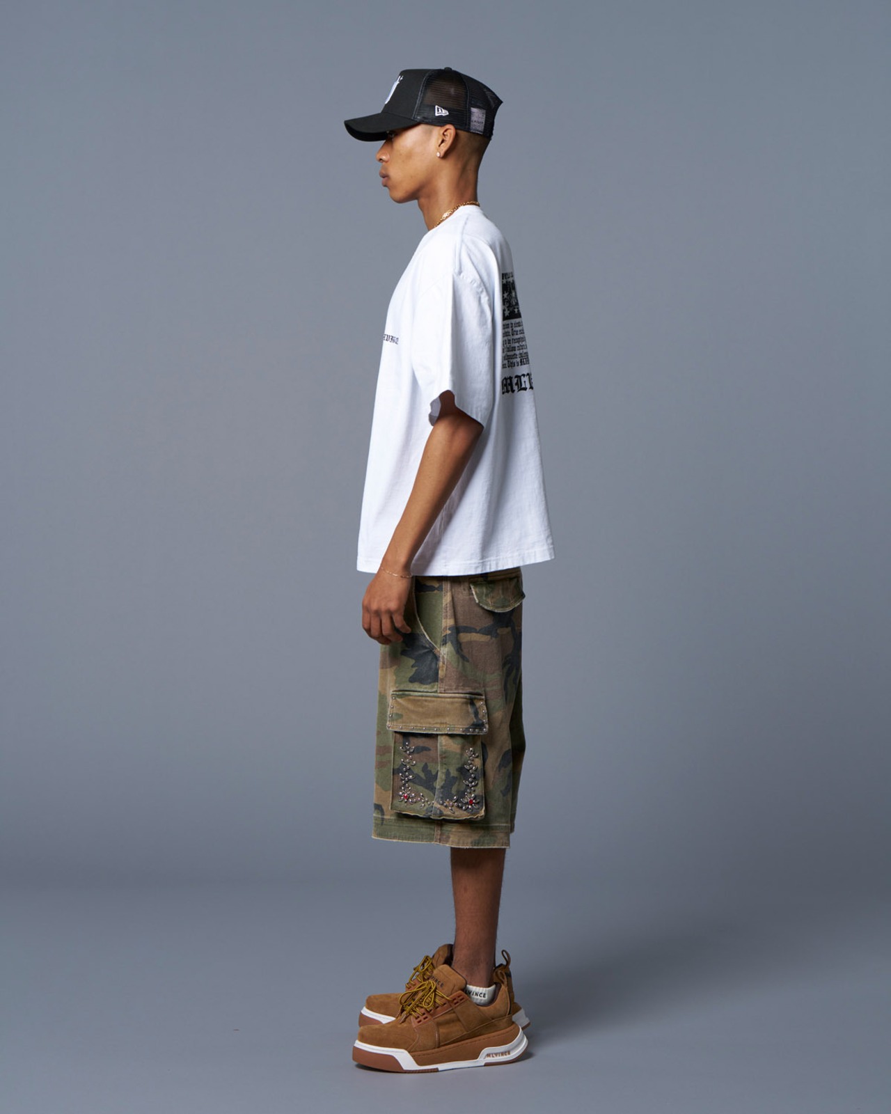 MLVINCE / MLV FLAG BIG TEE washed white