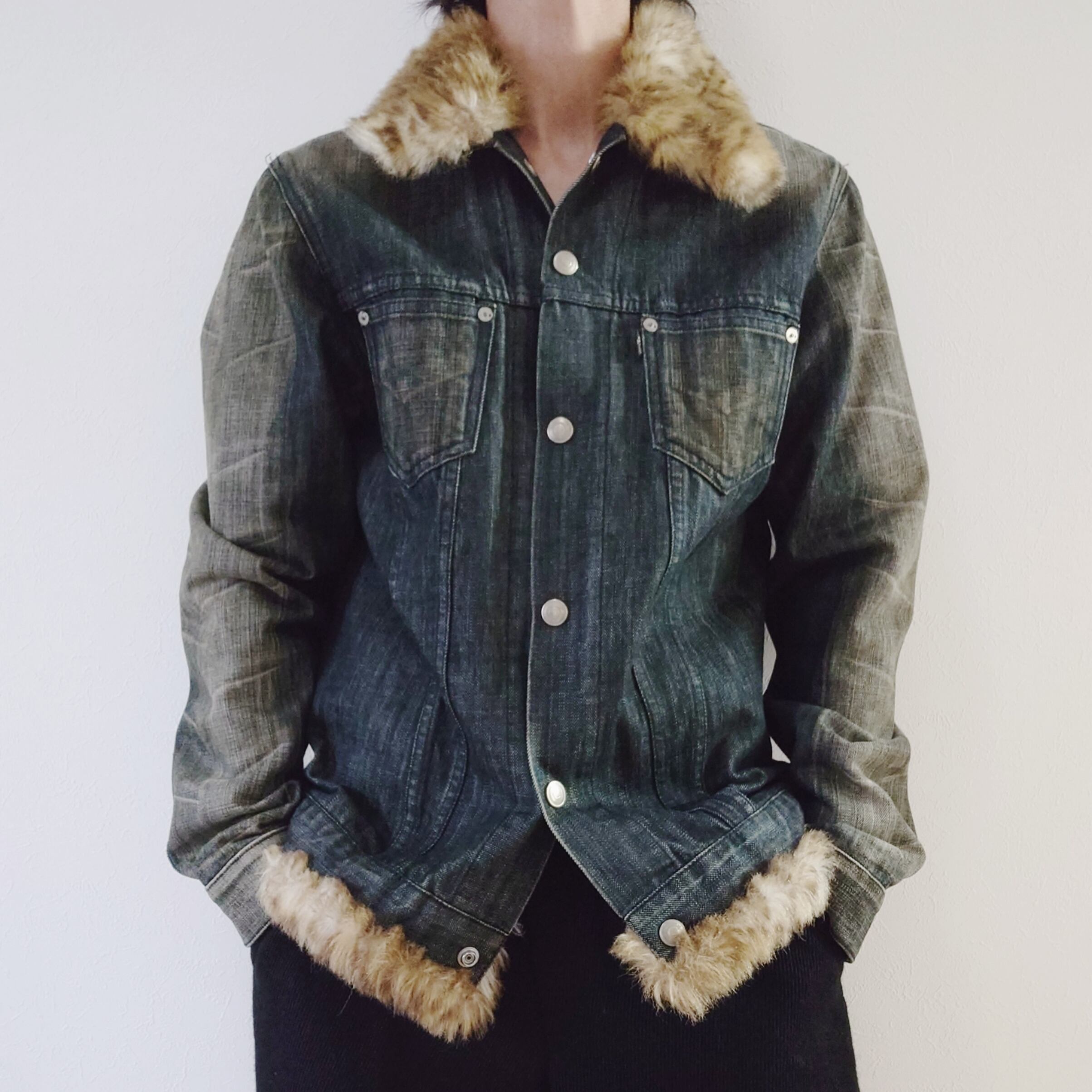 Levi's- LEOPARD FUR DENIM JKT BLK | eeff.