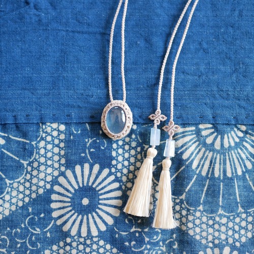 【 精麻 】 精麻×デイープブルーアクアマリンペンダント