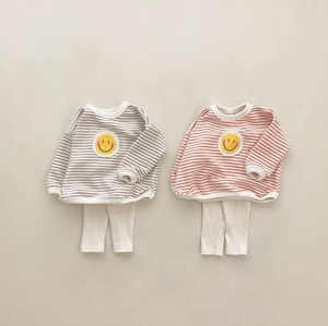 【BABY】笑顔＆ボーダー長袖トップス
