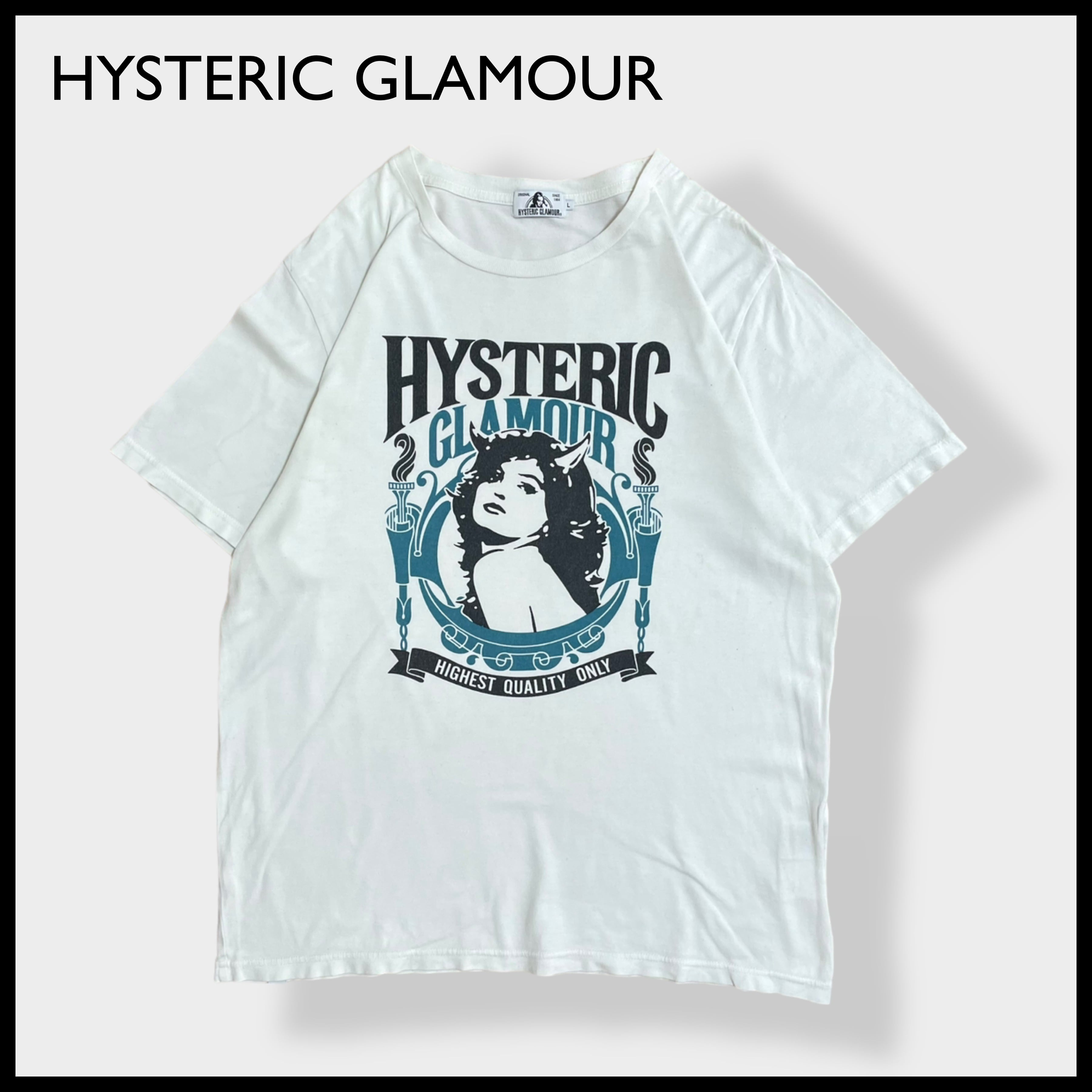 HYSTERIC GLAMOUR】日本製 ロゴ プリントTシャツ イラスト ホワイト L ...