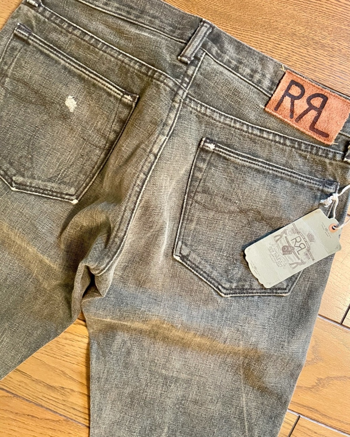 NOS(新古品) RRL アメリカ製 後染め スリムフィット 黒デニム W31-L30 