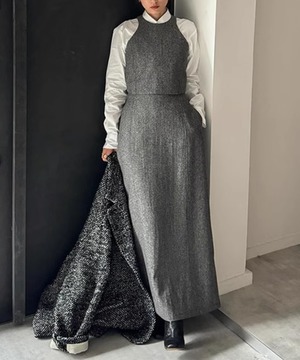 ツイードスーツ◆ベスト＆ロングスカート【s-40118】