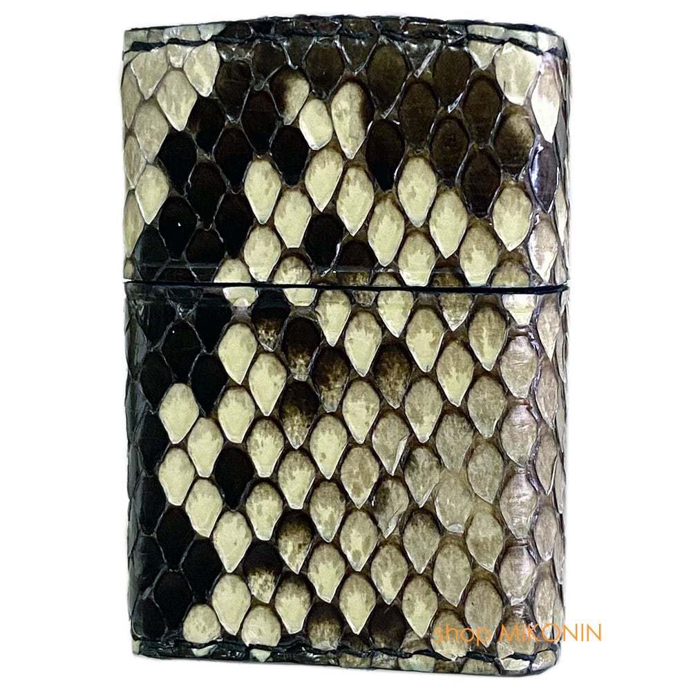 ZIPPO パイソン 革巻き 本錦蛇革 手縫い ヘビ ジッポー | shop MIKONIN