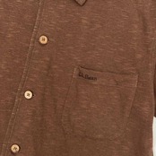 L.L.Bean エルエルビーン 天竺 ボーダー 半袖 シャツ S /ブラウン/メンズ