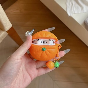 AirPods Pro3/2/1ケース AirPods4/3/2/1ケース 立体 みかん エアポッズカバー オレンジ 柑橘 フルーツ モチーフ シリコン イヤホンケース 持ち運び便利 お洒落 韓国