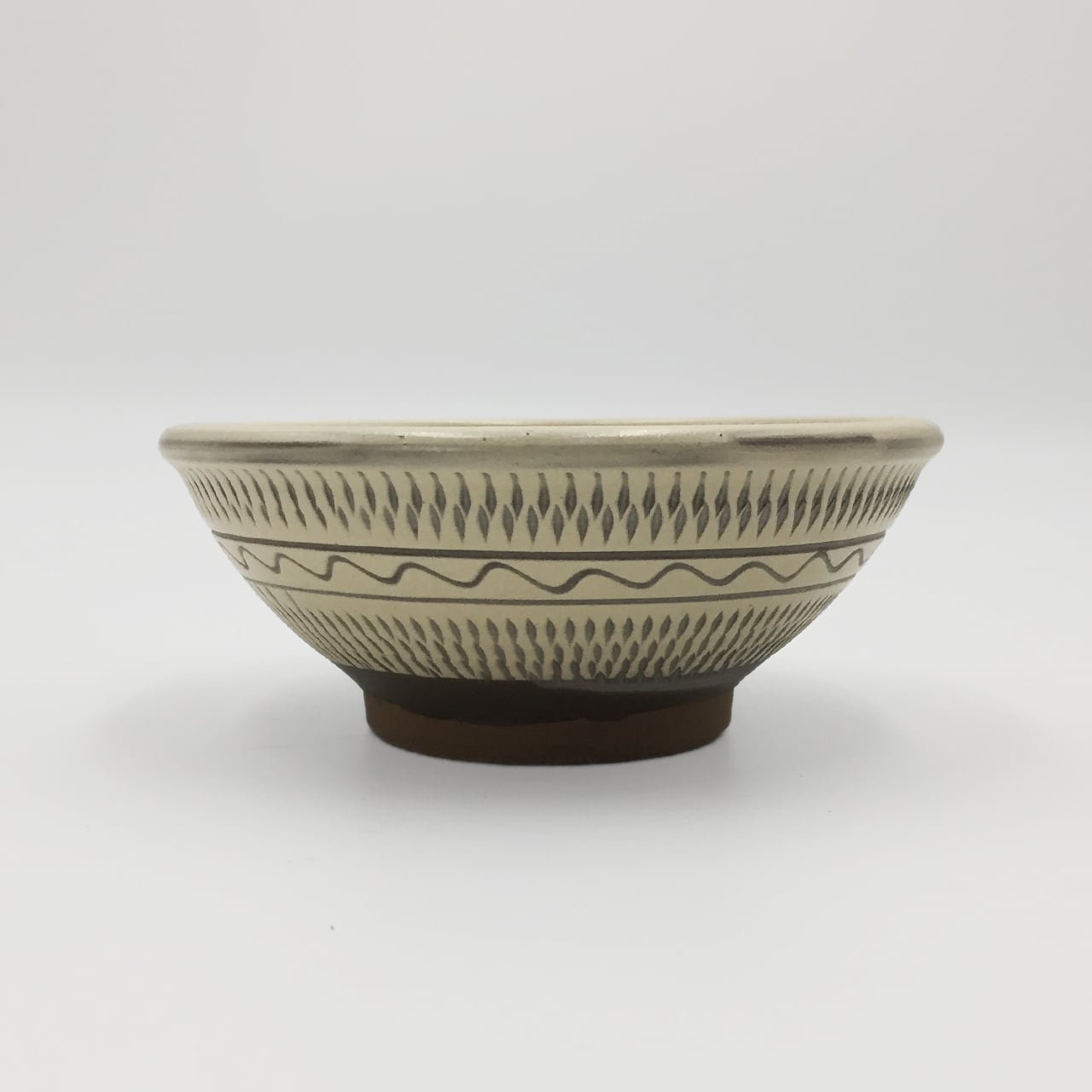 小鹿田焼 小袋窯 5寸納豆鉢 内外飛びかんな 白 直径約15cm 陶器 和食器