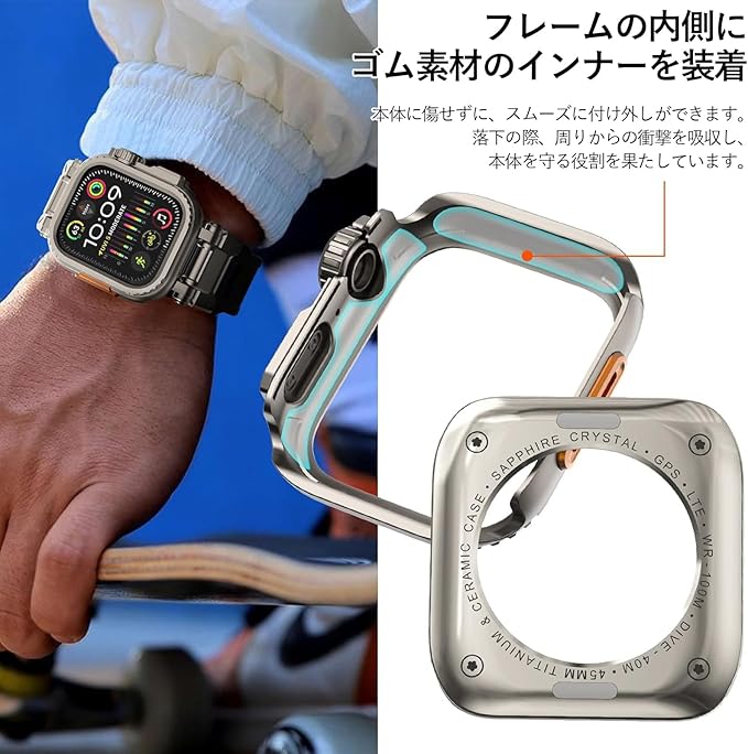 TALENANA for Apple Watchケース アップルウォッチカバー 亜鉛合金素材