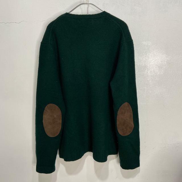 Ralph Lauren エルボパッチ付きセーター ウールカシミヤ 緑 XL