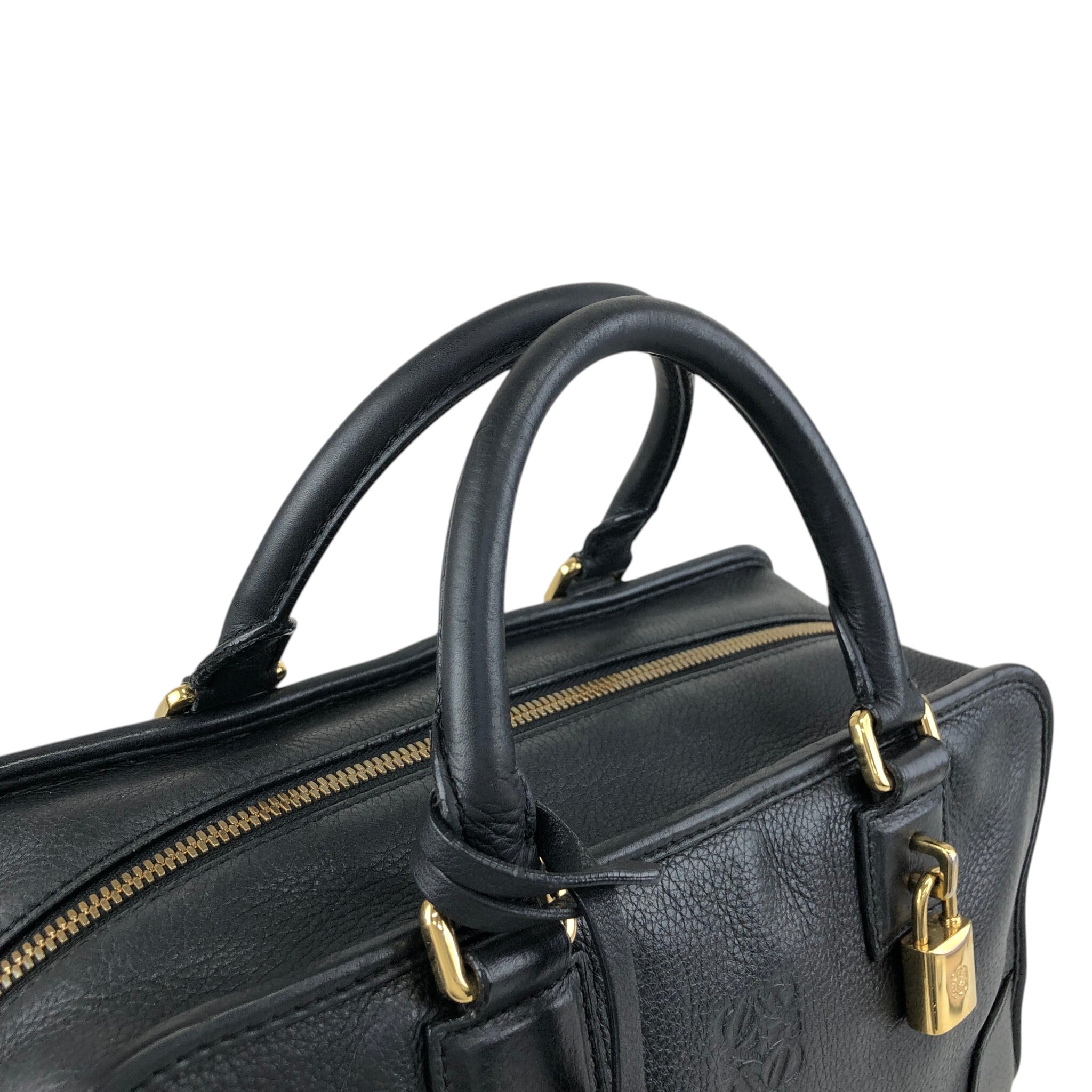 LOEWE ロエベ アマソナ28 ハンドバッグ ブラック アナグラム レザー