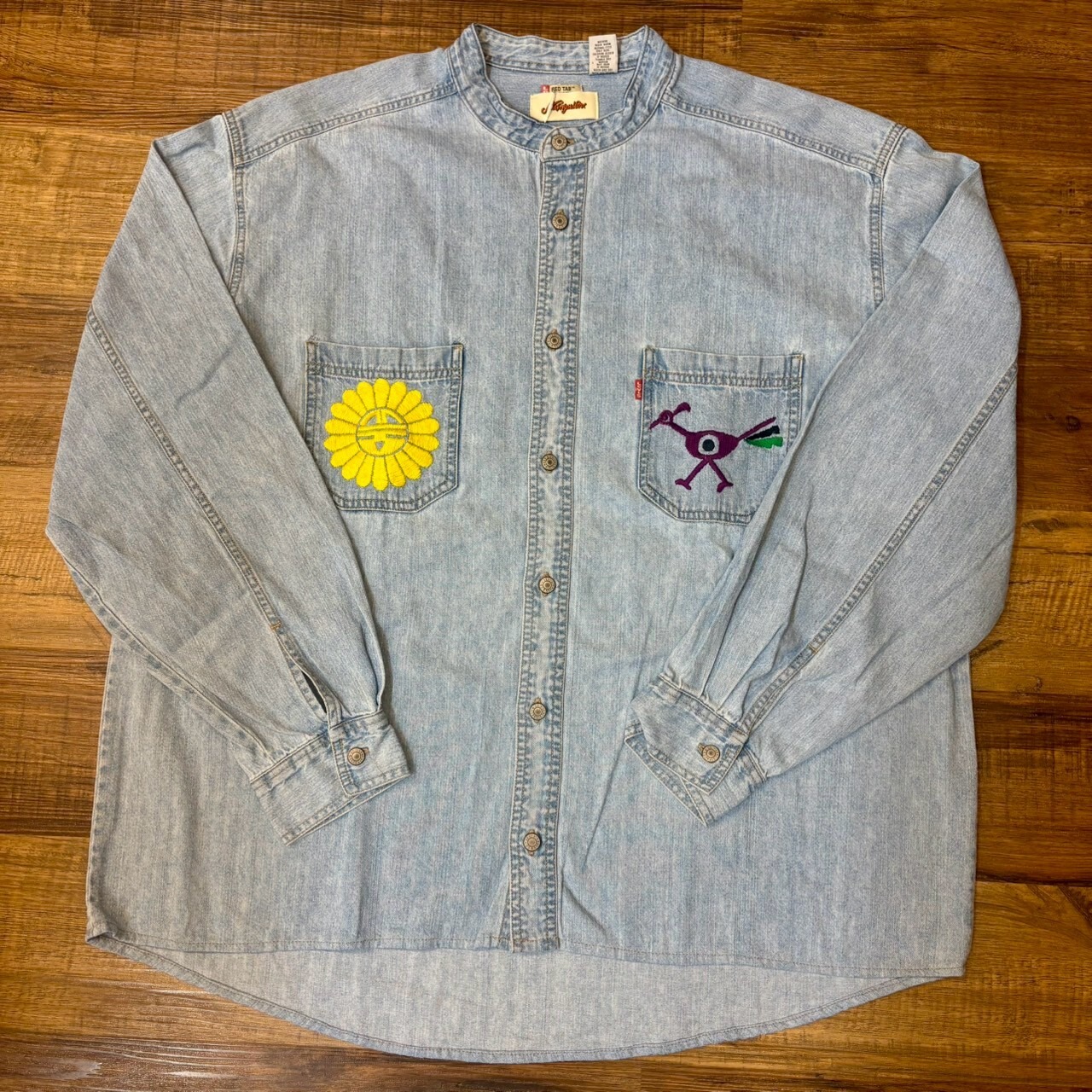 ナスングワム【Nasngwam】Indian motif Denim Shirt　XLサイズ - 1
