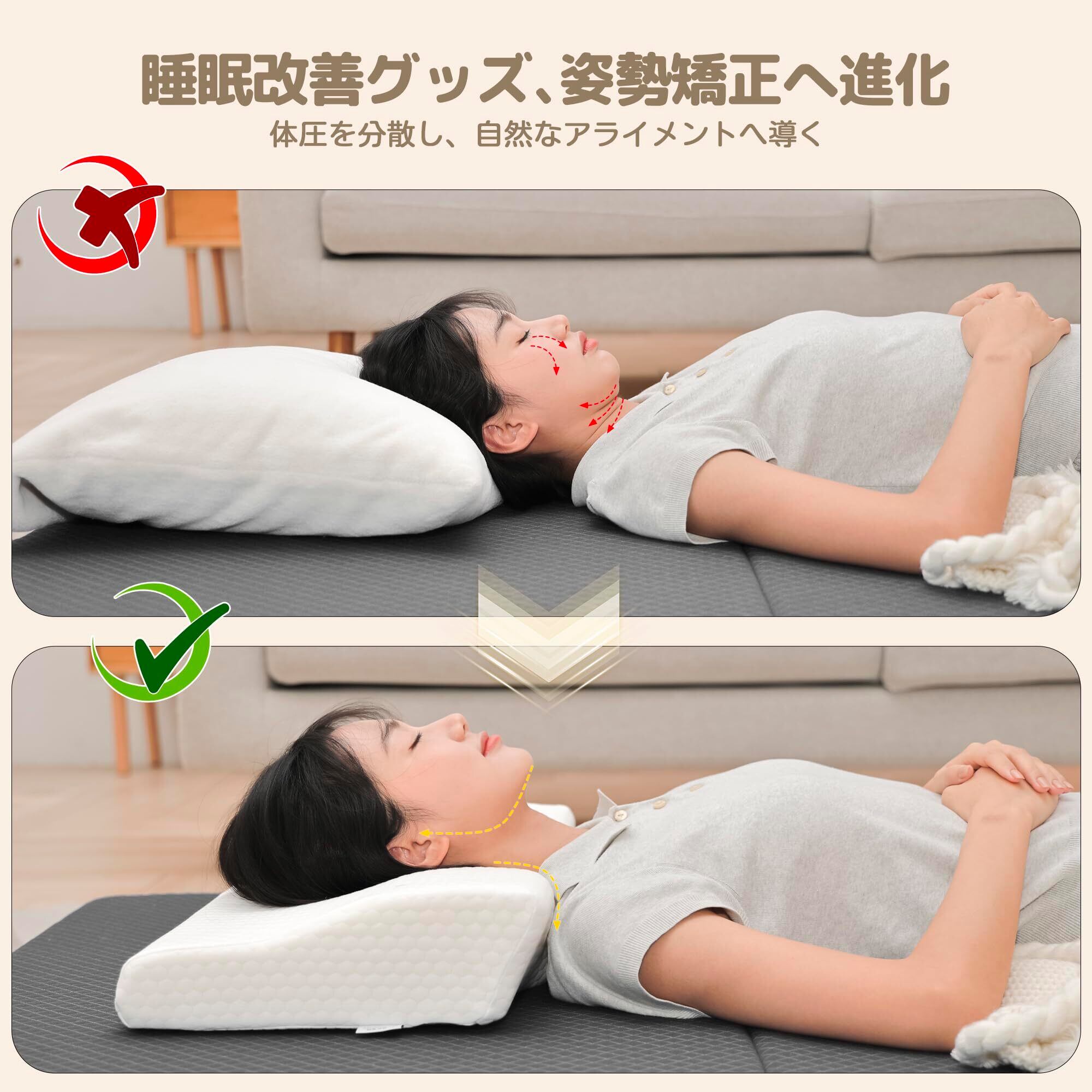 アウトレット 低反発枕首が痛くならない枕高め横向き寝枕真ん中くぼみ