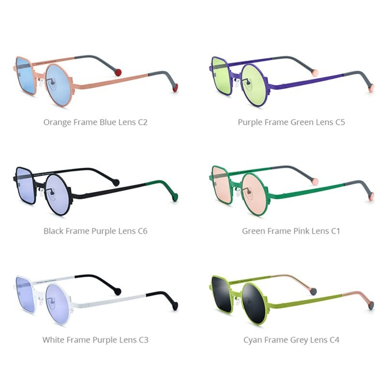 Titanium Asymmetrical Sunglasses -round & square- / チタン アシンメトリー サングラス -ラウンド&スクエア-