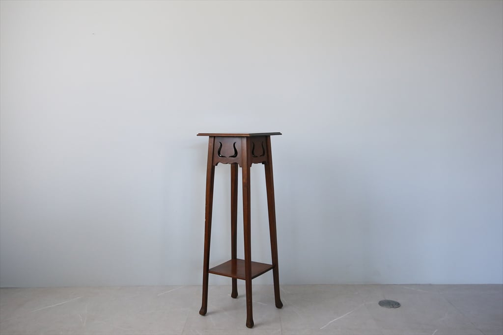 英国アンティーク◇古木フラワースタンド/花台/ベース燭台/飾り棚/革レザー/店舗什器/ディスプレイ/イギリスヴィンテージ/ビンテージ雑貨 英国アンティーク◇古木フラワースタンド⁄花台⁄スタンド⁄ベース燭台