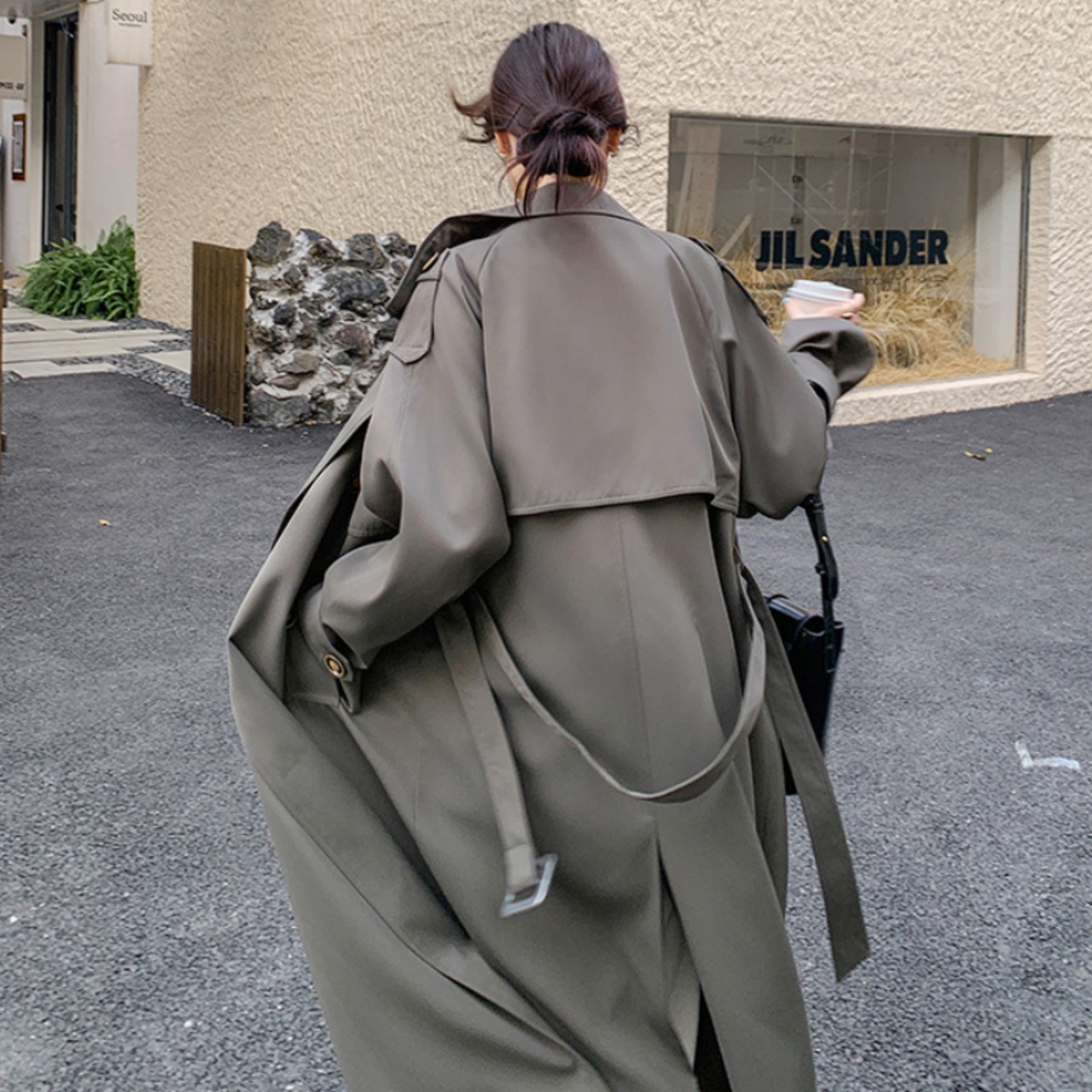 ダブルブレストロングコート 2color W01054