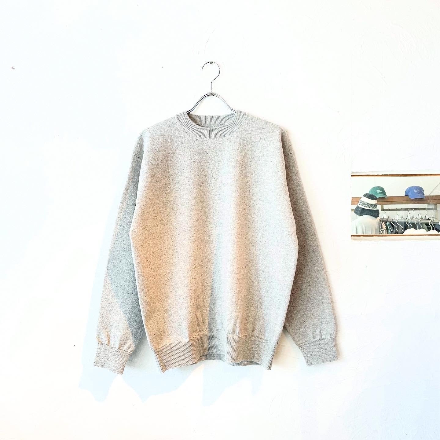 Yonetomi(ヨネトミ) RIGID CASHMERE SWEATER Crew Neck Pullover-Top