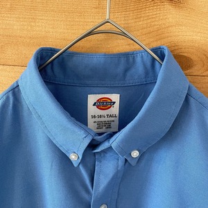 【Dickies】ワークシャツ 無地 長袖シャツ ボタンダウン L オーバーサイズ US古着