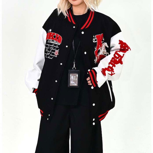 ワッペンミックスストリートスタジアムジャケット
2col R01628