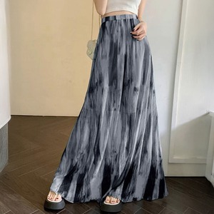 タイダイ柄 マキシスカート レディース 韓国 春夏 ロング スカート 大人 きれいめ かわいい おしゃれ ハイウエスト 体型カバー 軽やか Aライン ドレープ 大人可愛い 大人女子