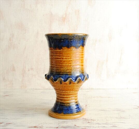 西ドイツ製 ヴィンテージ Art Pottery 陶器の花瓶 Fat Lava 花器
