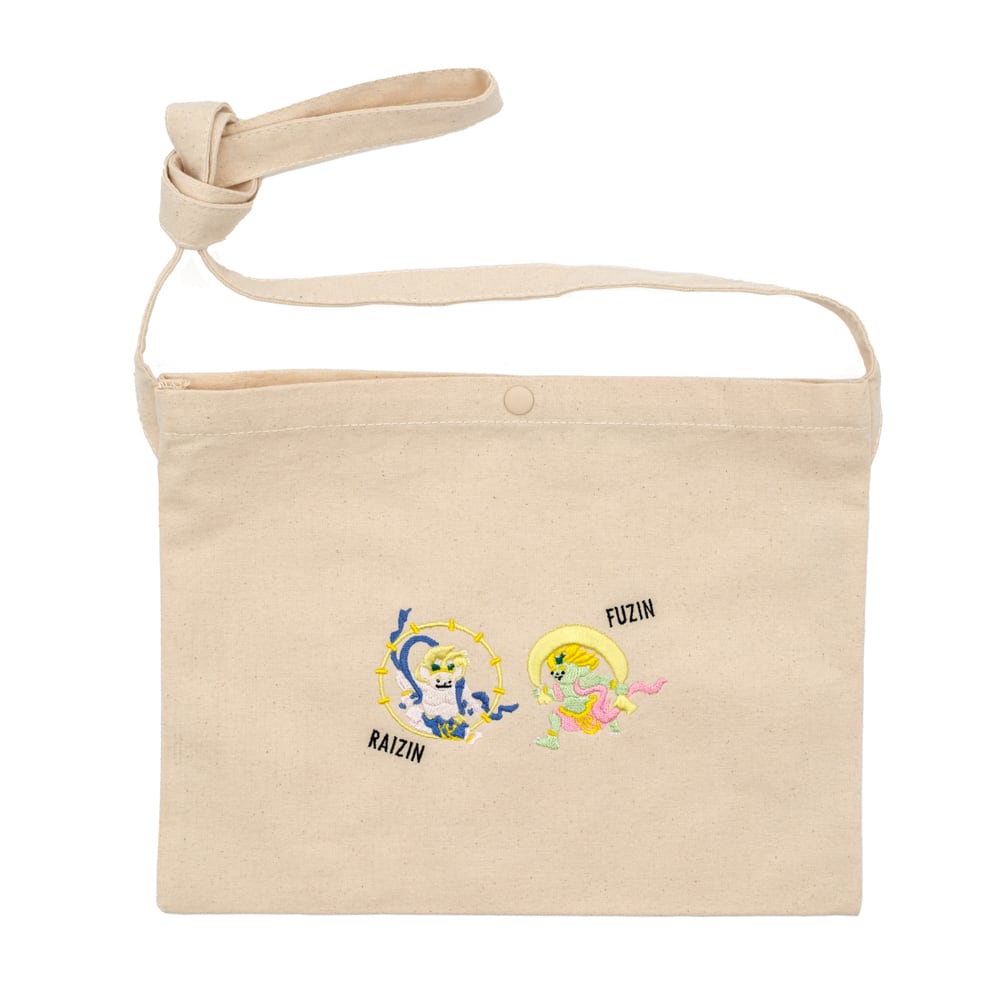 風神雷神 仏像 サコッシュ (刺繍) | BOSATSU BRAND｜ボサツブランドの