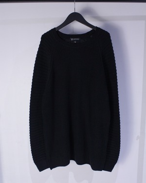【Caka BLACK】Switching Design Vintage Loose Knit