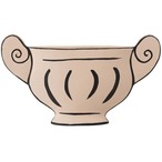 フラワーベース 幅29×奥行5.5×高さ16.5cm ベースオブジェ 完成品 ベージュ 陶器