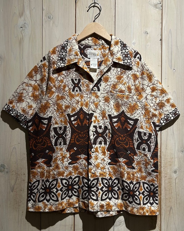 【a.k.a.C.a.k.a vintage】Ethnic Pattern 70's Vintage Loose Aloha Shirt