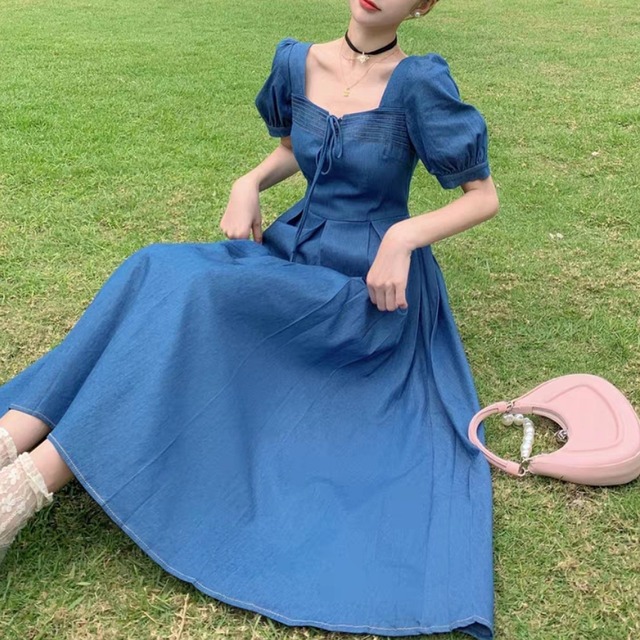 【S-4XL】プリンセスデニム ワンピース