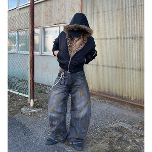 ワイドブラックデニム el1485