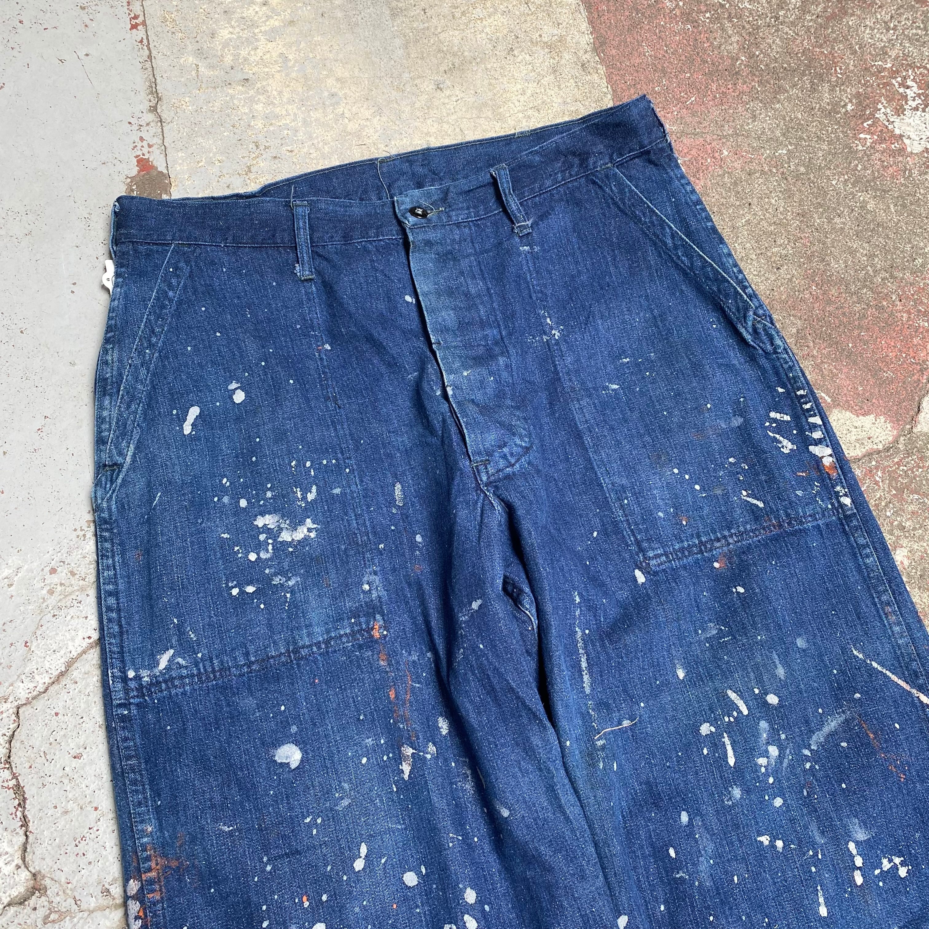 K. 【Special】 40s US NAVY M-45 デニムベイカー 角ポケ】40's US NAVY M-45 Denim Baker Pant | 下北沢SPiKe＆SPiCe