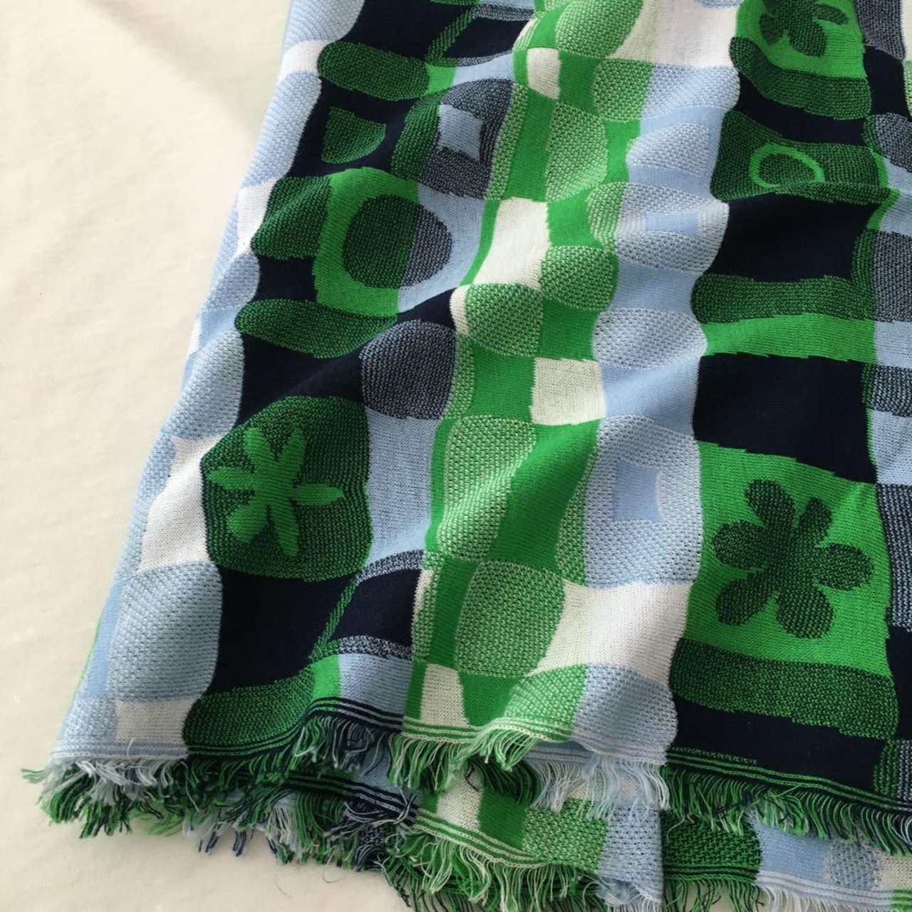 綿100接結ダブルジャガードニット生地-280㎝-curl tricot　2FX/6973●