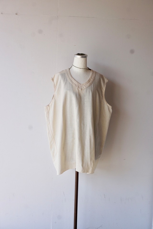 【monoya】french military linen vest