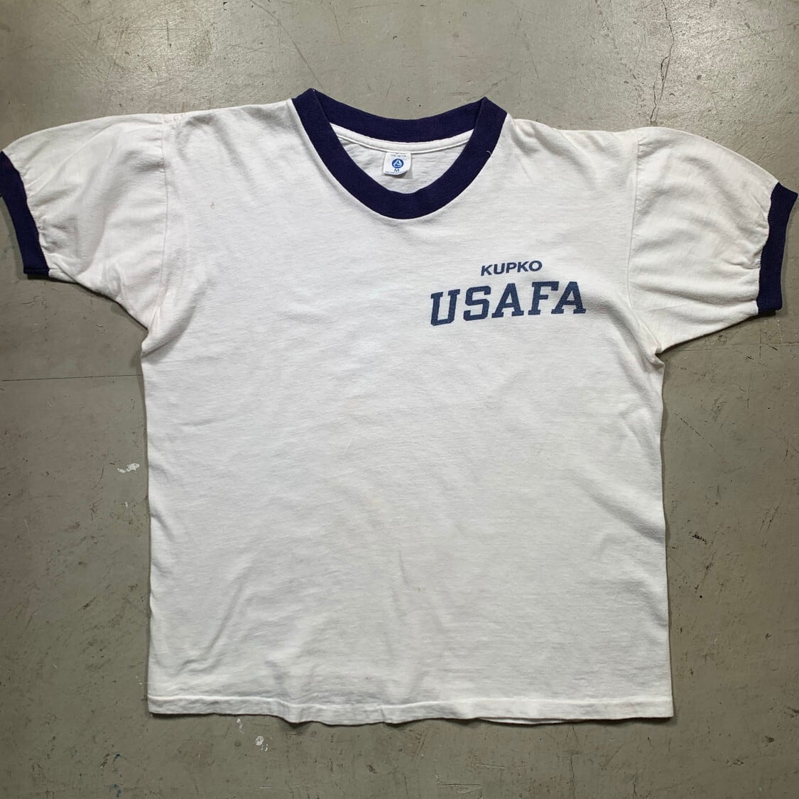 70's~ ARTEX リンガーTee USAFA 染み込みプリント 空軍士官学校