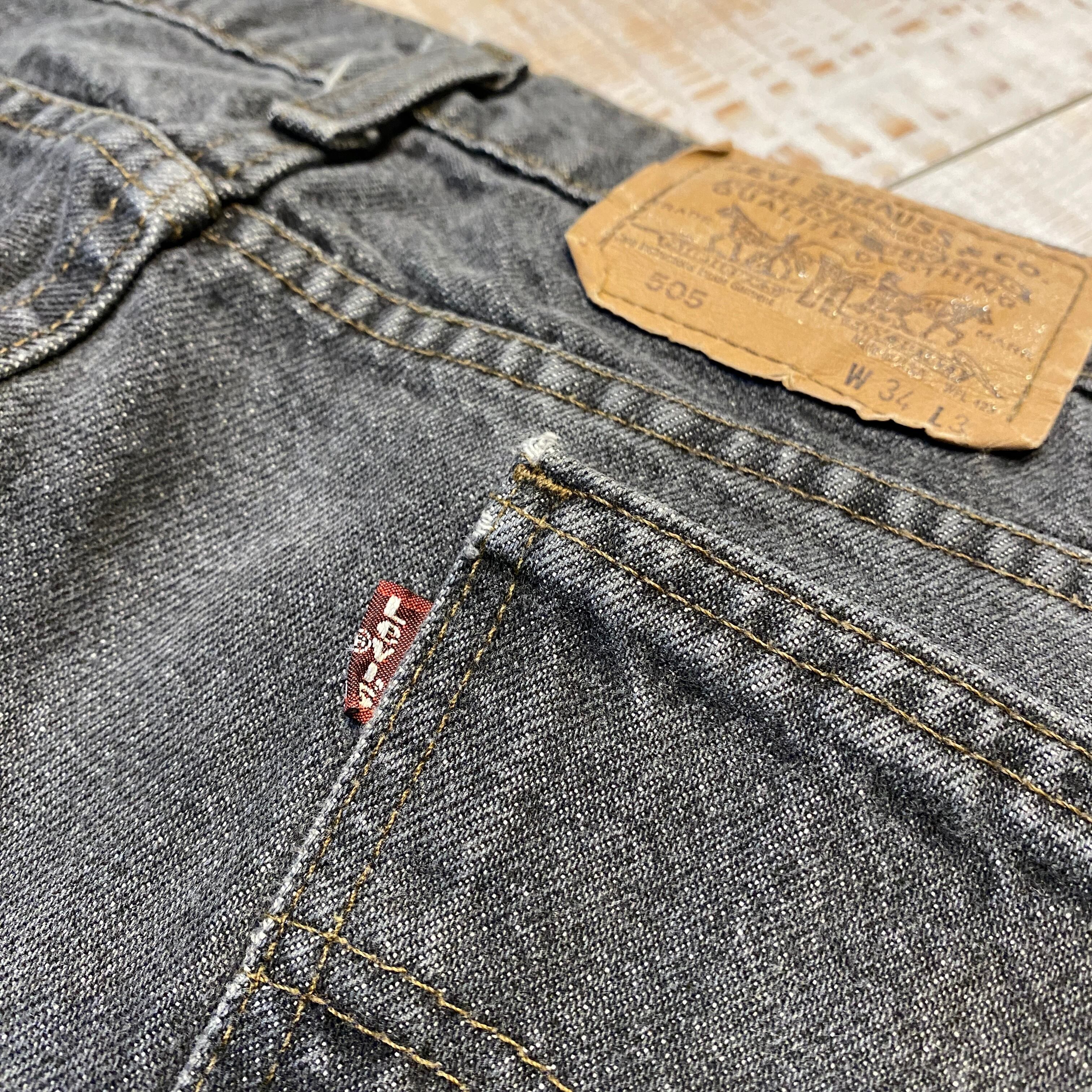 90s USA製 Levis 501 先染め ブラックデニム 28 オールド