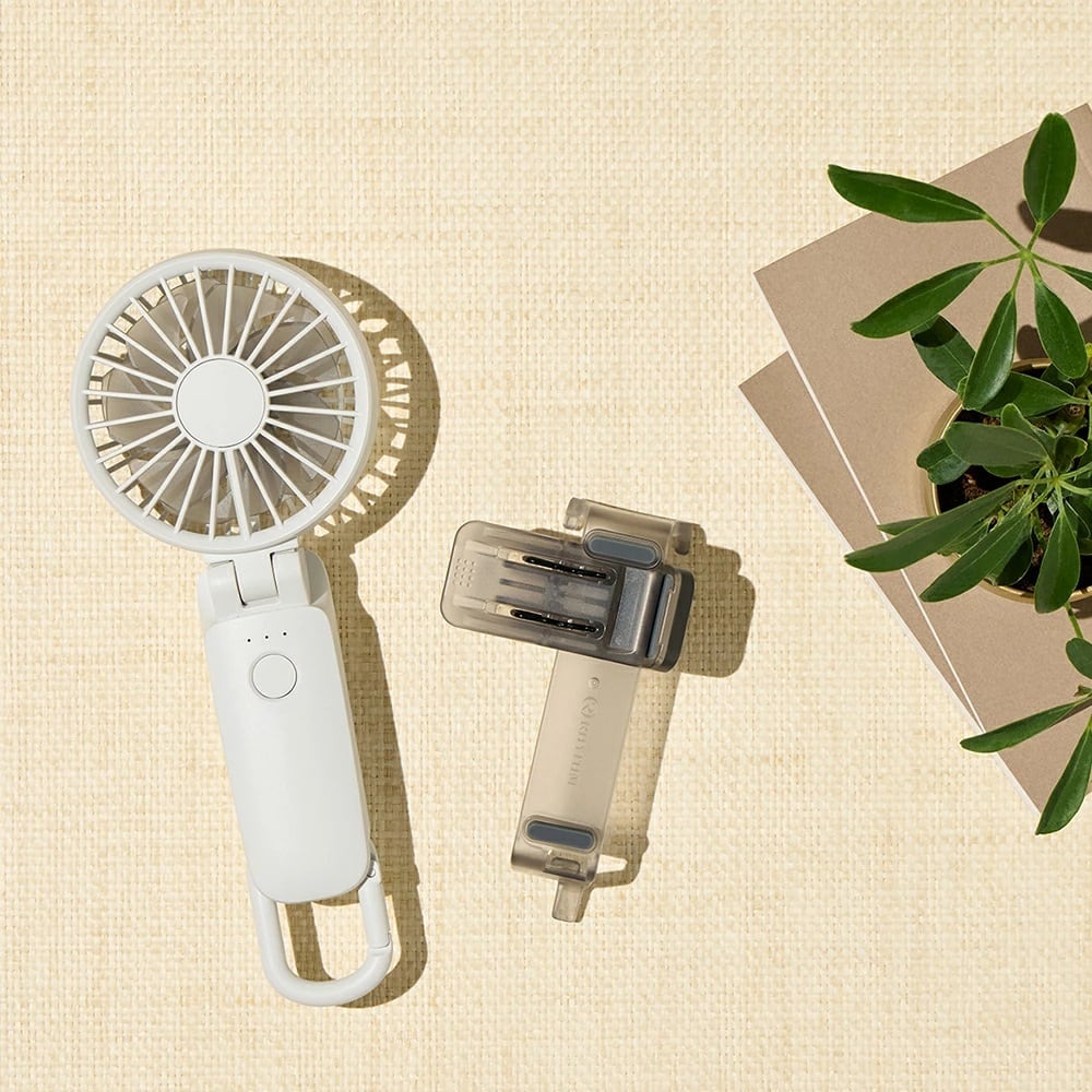 ハンディファン 日傘トールペイント ハンディファン（ポーチ付き）お扇子 折り畳み傘 薔薇 手描き