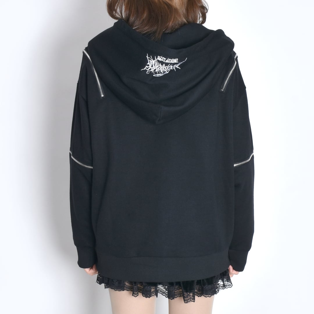 2/19新着】サブカルフード刺繍☆チェーン付きZIPパーカー