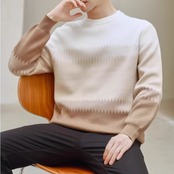 ボーダー柄 クルーネック ニットセーター af0343