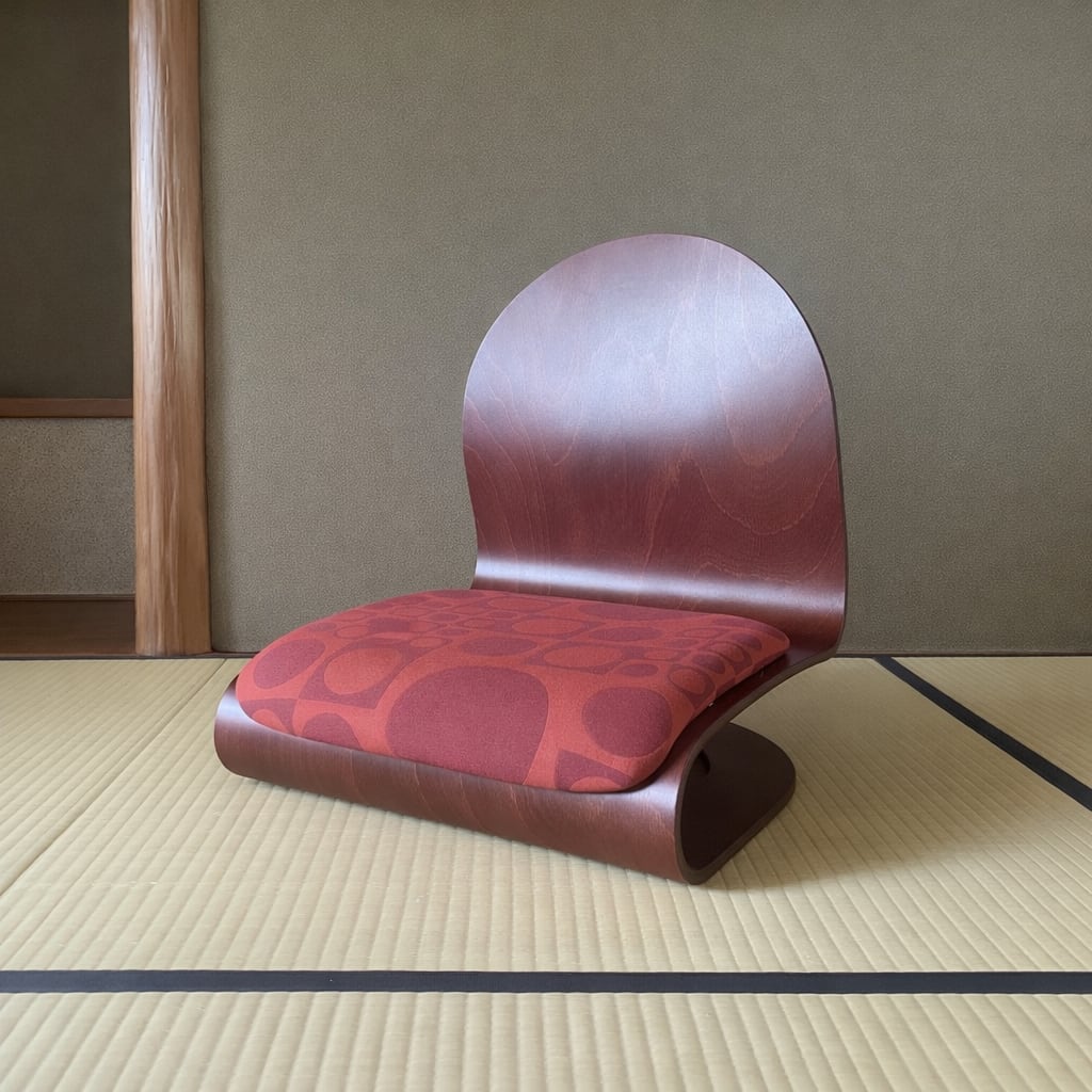 Tatami Chair by Verner Panton (Dark Brown body / Maharam, Geometri)