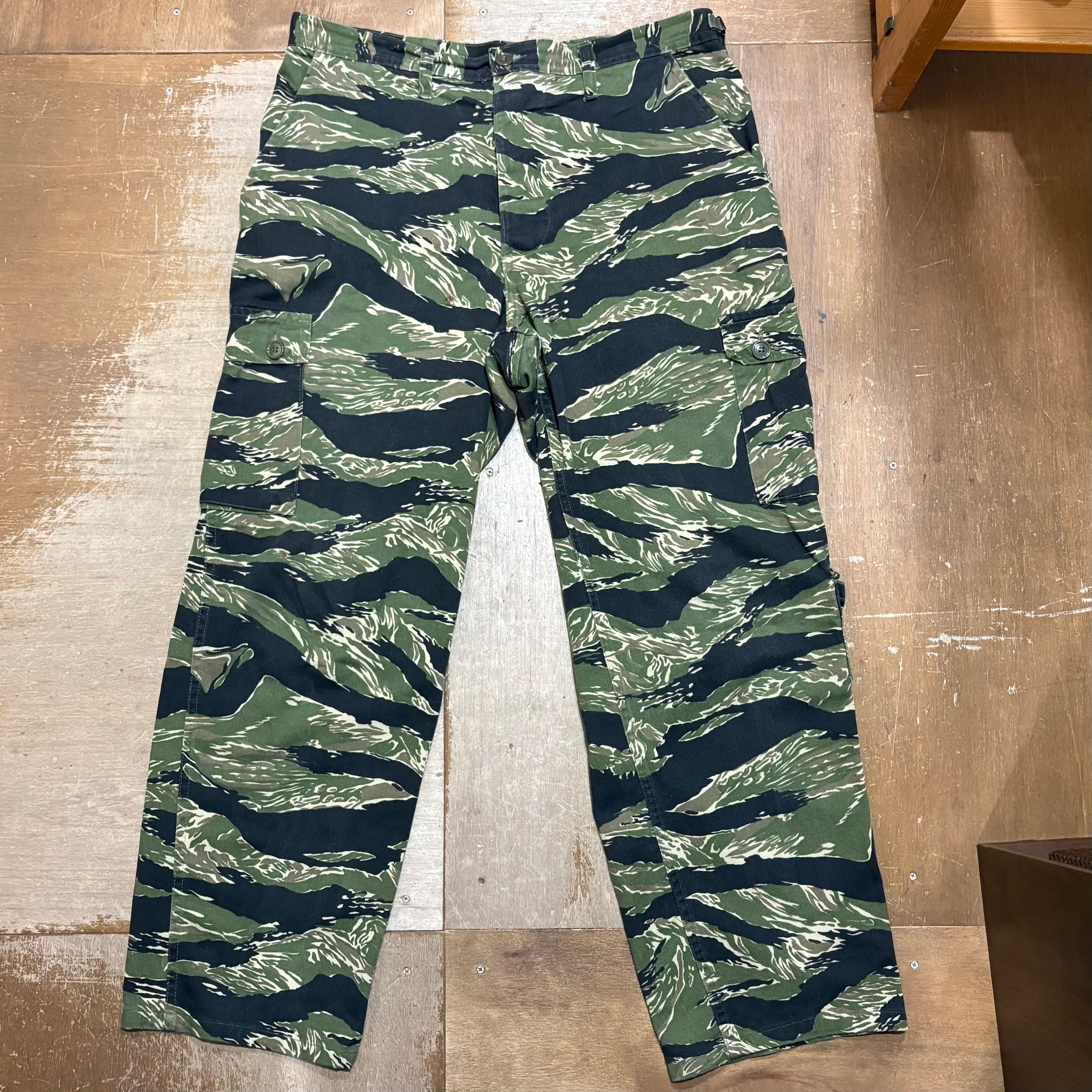 vintage 68年ベトナム戦ミリタリーカーゴパンツ 緑カモL/R | salparadise