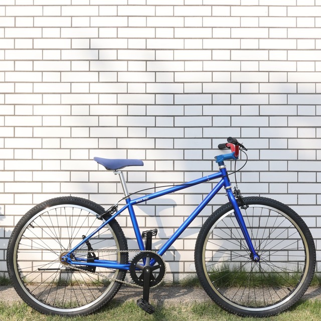 【FUN 26×1.95 ANGUS STREET, Metallic blue】ピストバイク シングルスピード オーダーメイド自転車 青 ブルー ハイテン クロモリ 身長140cmから サイズ40