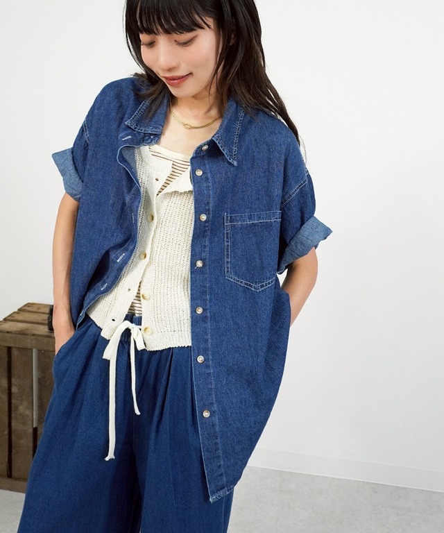 半袖デニムシャツ　5281044 (0710)