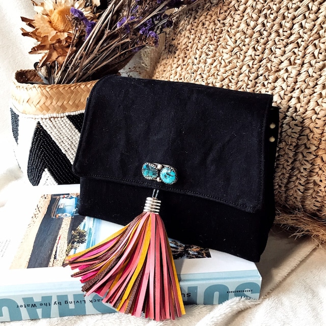 Pilot Mountain Double Turquoise × Fringe Bag