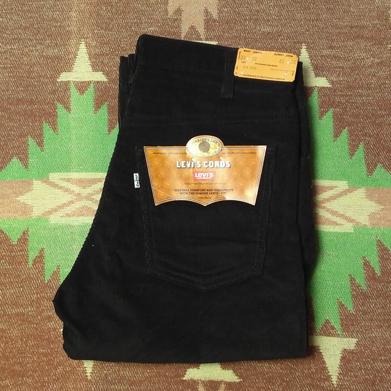 80s Levi's 519-1558 Black Corduroy Pants （W32） DEAD-STOCK