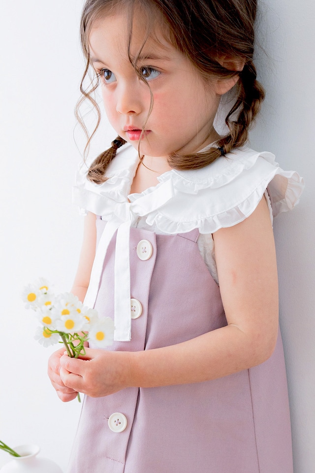 ボタンディテールジャンパースカート〈Purple〉