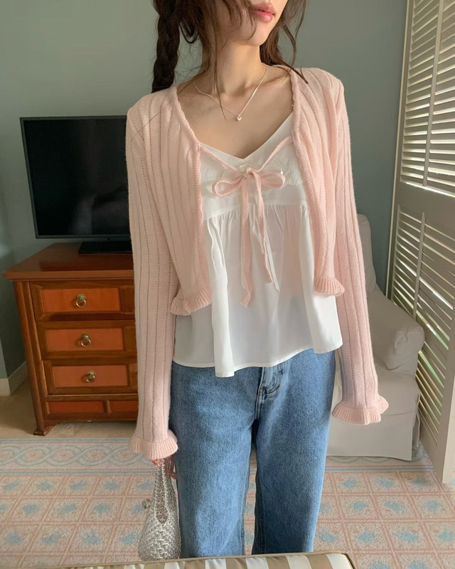 (予約) ezediary / Pure lace tank top 1color