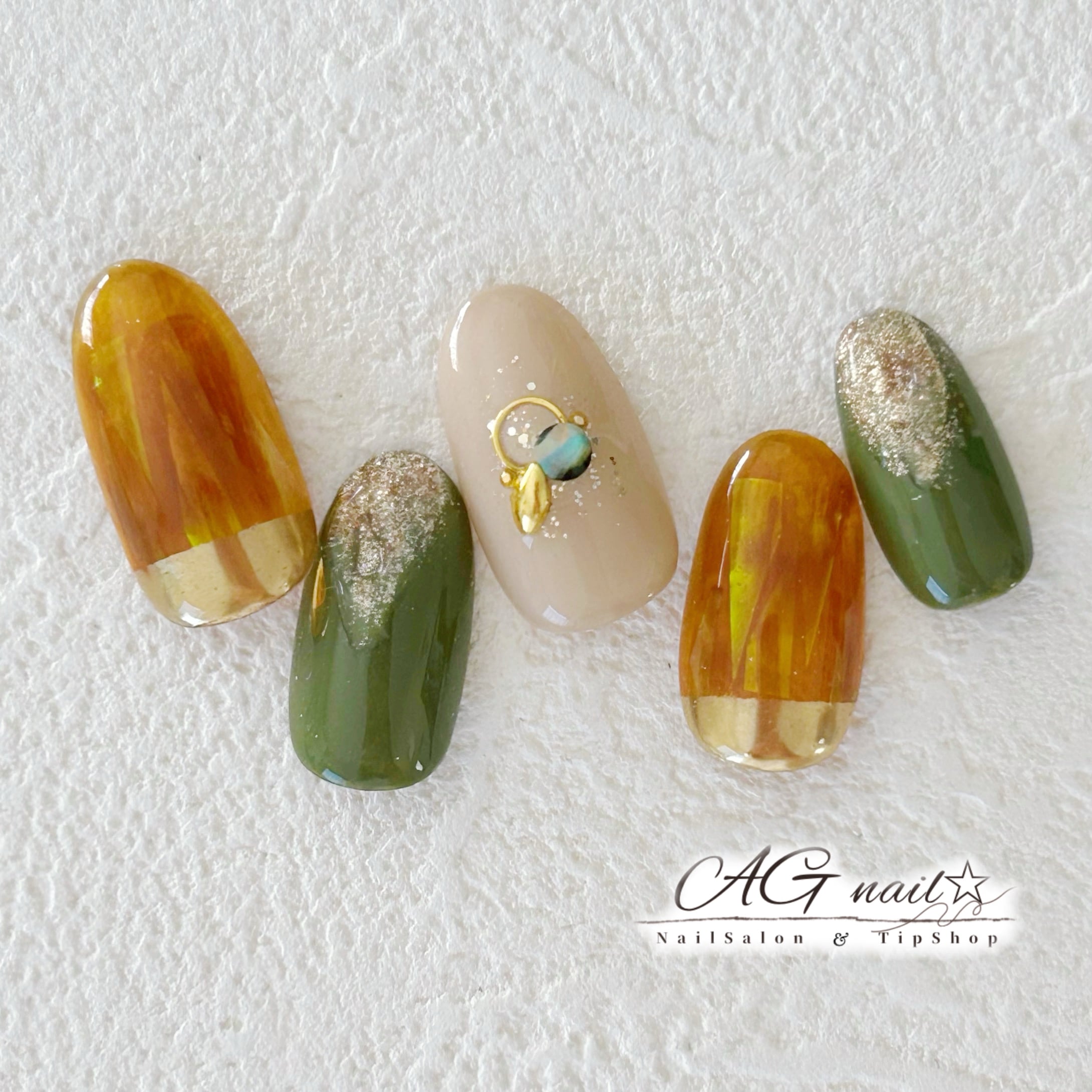 No.339 ネイルチップ　オレンジ　キラキラ　ちゅるん　星　秋　ハロウィン No.339 ネイルチップ オレンジ キラキラ ちゅるん 星 秋 ハロウィン No