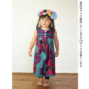 柄MIX切り替え女の子ワンピース